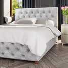 LLB Luna Velvet Silver Ottoman Bed Frame Superking, UK version