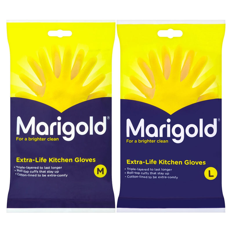 Marigold Extra Life Kitchen Gloves 6 Pack, imported from the UK