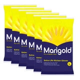Marigold Extra Life Kitchen Gloves 6 Pack Large, imported from the UK