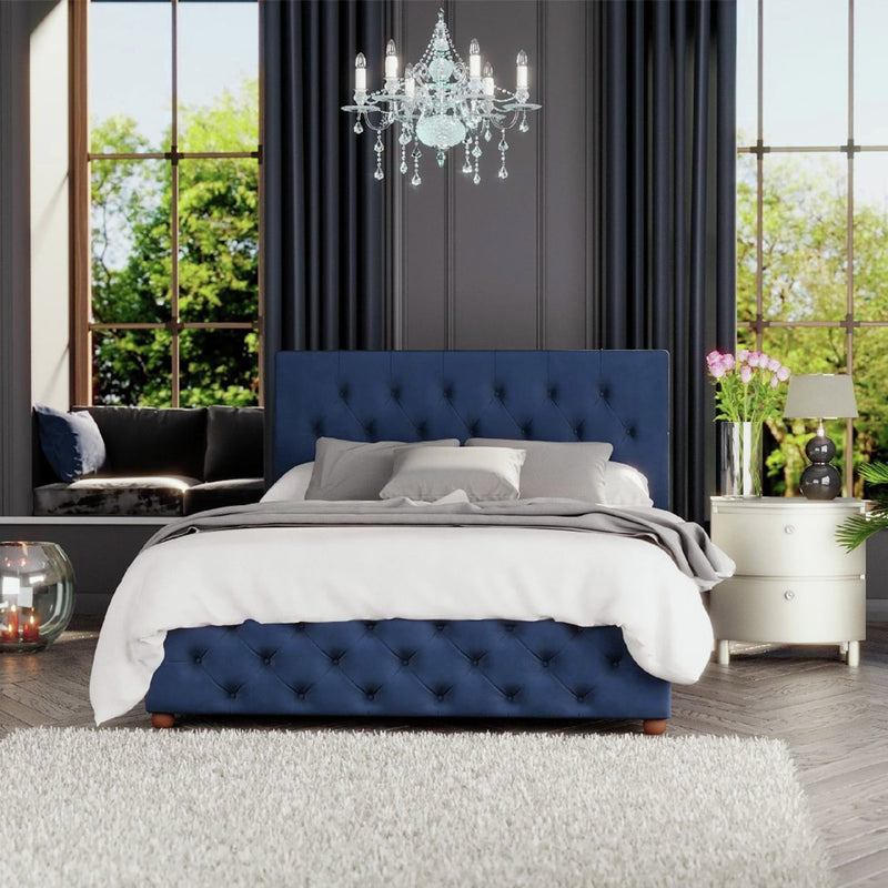 LLB double ottoman bedframe in navy, UK version