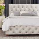 LLB Luna velvet ottoman bedframe pearl kingsize, UK version