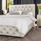 LLB Luna velvet ottoman bedframe pearl kingsize, UK version