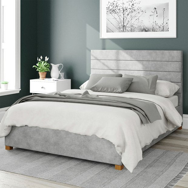 Aspire kingsize ottoman bedframe in silver - British product