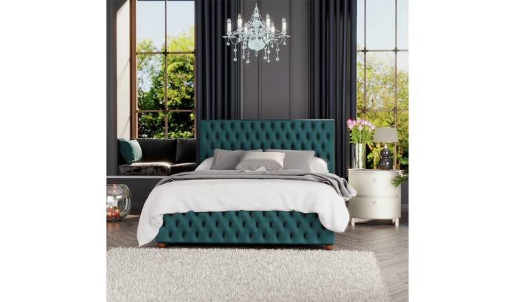 LLB Seren Velvet Kingsize Ottoman Bedframe Emerald, UK version