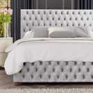 LLB Seren Velvet Kingsize Ottoman Bedframe in Silver, UK version