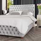 LLB Seren Velvet Kingsize Ottoman Bedframe in Silver, UK version