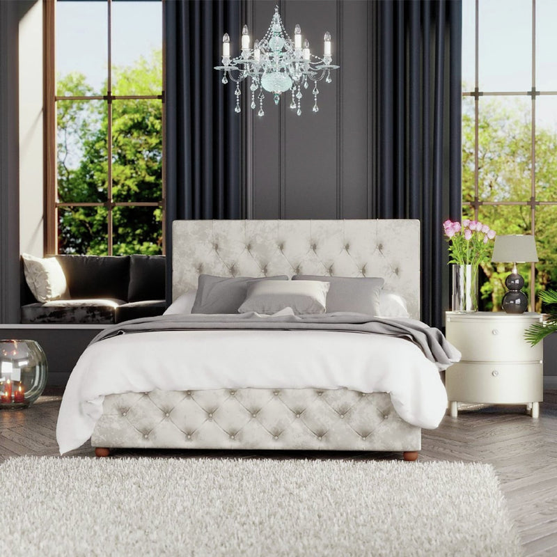 LLB Double Ottoman Bedframe in Pearl, UK version