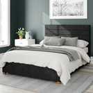 Aspire Kelly Linen Kingsize Ottoman Bedframe in Charcoal - British product