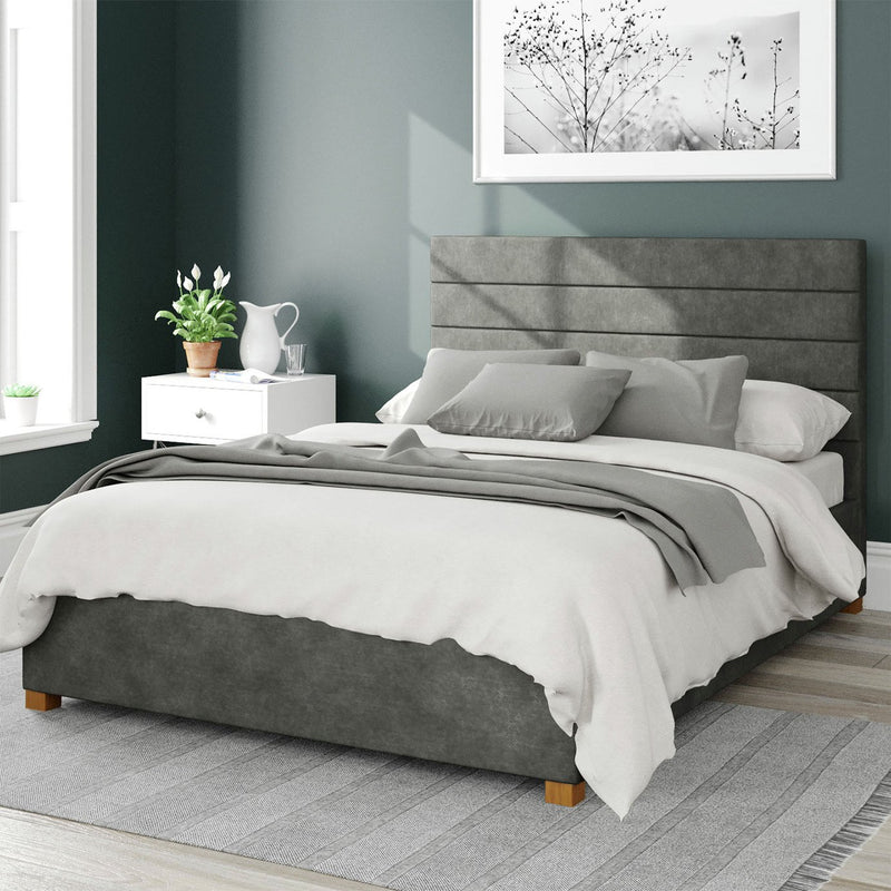 Aspire Kelly Linen Kingsize Ottoman Bedframe Granite - British product