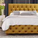LLB Luna Velvet Superking Ottoman Bedframe Ochre, UK version