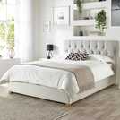 CL Boutique Velvet Kingsize Ottoman Bedframe Light Silver - British product