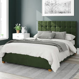 Aspire Sinatra velvet superking ottoman bedframe in forestgreen - British product