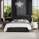 LLB Seren Velvet Ottoman Bedframe Black Superking, UK version