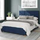 Aspire Grant velvet navy kingsize ottoman bedframe - British product