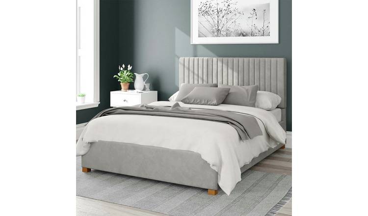 Aspire Grant Light Silver Kingsize Ottoman bedframe - British product