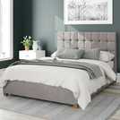Aspire Sinatra velvet kingsize ottoman bedframe in silver - British product