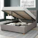 Aspire Sinatra velvet kingsize ottoman bedframe in silver - British product