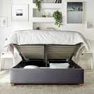 CL Boutique Velvet Ottoman Bedframe in Steel Kingsize - British product