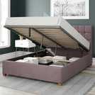 Aspire velvet double ottoman bedframe in blush - British product