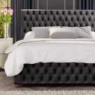 LLB Seren Velvet Double Ottoman Bedframe - Black