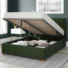 Aspire Sinatra Velvet Double Ottoman Bedframe in Forest Green - British product