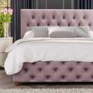 LLB Luna Velvet Superking Ottoman Bedframe in Blush, UK version