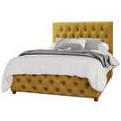 LLB Luna Velvet Small Double Ottoman Bedframe in Ochre, UK version