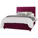 LLB Seren Velvet Superking Ottoman Bedframe in Berry, UK version