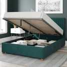 Aspire Grant velvet kingsize ottoman bedframe in emerald - British product