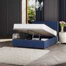 LLB Estella Velvet Ottoman Bedframe Navy Kingsize, UK version