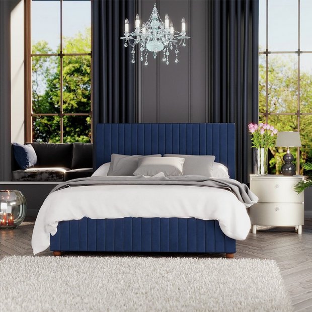 LLB Ottoman bedframe in Navy for Superking size, UK version