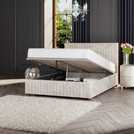 LLB Estella Velvet Double Ottoman Bedframe Pearl, UK version
