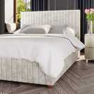 LLB Estella Velvet Double Ottoman Bedframe Pearl, UK version