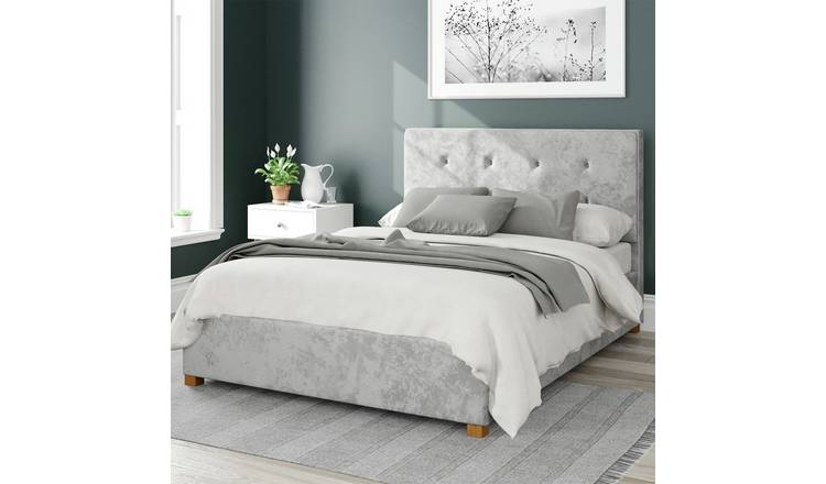 Aspire Velvet Kingsize Ottoman Bedframe Silver - British product