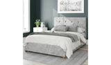 Aspire Presley velvet superking ottoman bedframe in silver - British product