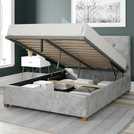Aspire Presley velvet superking ottoman bedframe in silver - British product