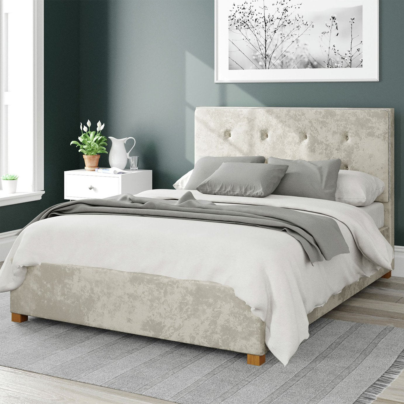 Aspire Ottoman Bedframe Pearl Kingsize - British product