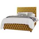 LLB Seren Velvet Small Double Ottoman Bedframe in Ochre, UK version