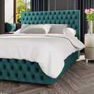 LLB Seren Velvet Double Ottoman Bedframe Emerald, UK version
