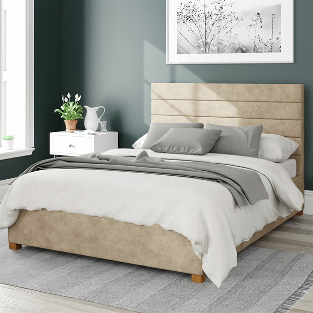Aspire Double Ottoman Bedframe in Beige - British product
