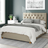Aspire Olivier Linen Kingsize Ottoman Bedframe in Natural - British product