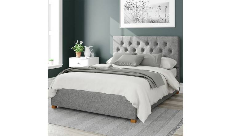 Aspire Olivier Twill Kingsize Ottoman Bedframe in grey - British product