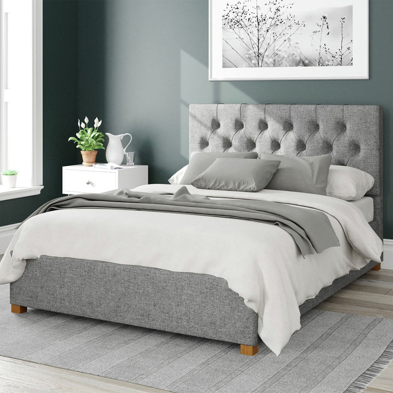 Aspire ottoman bedframe in Grey Superking - British product
