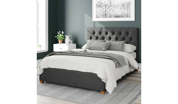 Aspire Olivier Twill Kingsize Ottoman Bed Frame Charcoal - British product