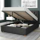 Aspire Olivier Twill Superking Ottoman Bedframe charcoal - British product