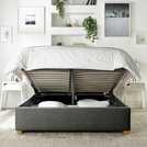 CL Soho Twill Kingsize Ottoman Bedframe in Charcoal - British product