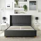CL Soho Twill Kingsize Ottoman Bedframe in Charcoal - British product