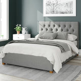 Aspire Olivier Linen Kingsize Ottoman Bedframe in Grey - British product