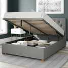 Aspire Olivier Linen Double Ottoman Bedframe in Grey - British product