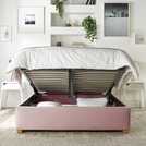CL Boutique Velvet Superking Ottoman Bedframe - Blush